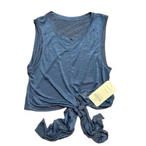 Fabletics Ryan Tie-up‎ Crop Tank Women's Size M NWT Midnight Teal